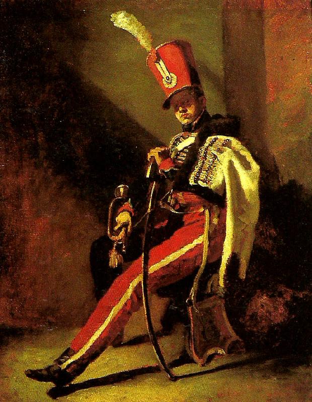 Theodore   Gericault trompette de hussards Sweden oil painting art